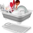 Collapsible Dish Drying Rack Portable Dish Drainers for Kitchen Counter with Drainboard, Kitchen Sink Organizer Basket RV Accessories Camper Storage and Organization Dish Rack Over Sink Drying Rack (14"x12")