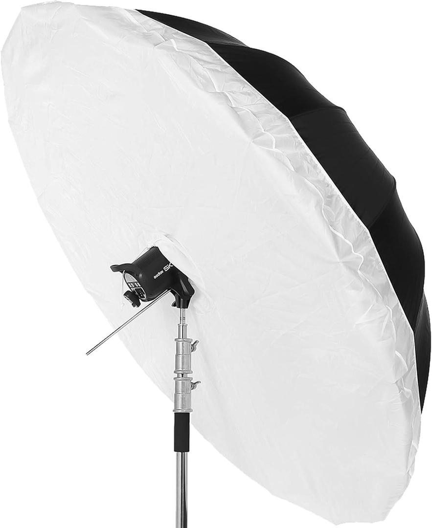 Godox 70 inch 180cm Black White Reflective Umbrella Studio Photography Umbrella, White Inner with Large Diffuser Cover, Bag