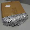 Set of 16 Christmas 8 Snowflake Placemats 8 Snowflake Metal Napkin Ring Vinyl Metallic PVC 15 Inch Silver Placemats Festival Holiday Party Wedding Table Decorations, Silver