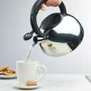 Farberware Teakettles Stainless Steel Egg-Shaped Whistling Induction Tea Kettle, 2.3 Quart, Silver