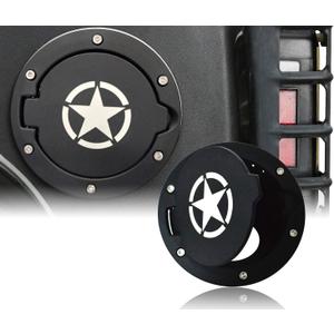 Hooke Road Wrangler JK Gas Cap Cover Fuel Filler Door Compatible with Jeep Wrangler JK & Unlimited 2007-2018