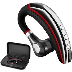Bluetooth Headset,Wireless v5.0 Business Bluetooth Earpiece in Ear Lightweight Sweatproof Earphones with Mic Work for Cell Phones for Office/Workout/Driving Red