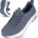 Rollstep Wide Toe Box Shoes Women Extra Wide Width Sneakers Diabetic Air Cushion Road Running Shoes Ultra Light Wide Tennis Sneakers Gym Training Breathable Walking Shoes Dark Grey 39