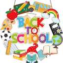 3D Back to School Wooden Wreath Welcome Sign for Classroom Decor