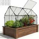 Decoroca 4x2ft Chicken Wire Plant Protectors - Crop Cage with Flip-Top&10 Ground Stakes, Outdoor Plant Protection Cage Keep Animals Out of Your Vegetable Garden - Suitable for 4x2ft Raised Garden Bed