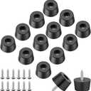 smseace 40Pieces Rubber Feet for Cutting Board with Stainless Steel Washer and Screws, 13/16 inch W x 3/8 inch H Non Slip Rubber Bumper Feet for Furniture, Electronics, Tables, Sofas