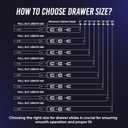 12 Inch Drawer Slides 1 Pairs (2pcs) Heavy Duty Full Extension Ball Bearing, Side Mount Drawer Rails, 12" Drawer Slide Glides for Dresser, Cabinet, Kitchen - Draw slides Sliders 100LB Capacity