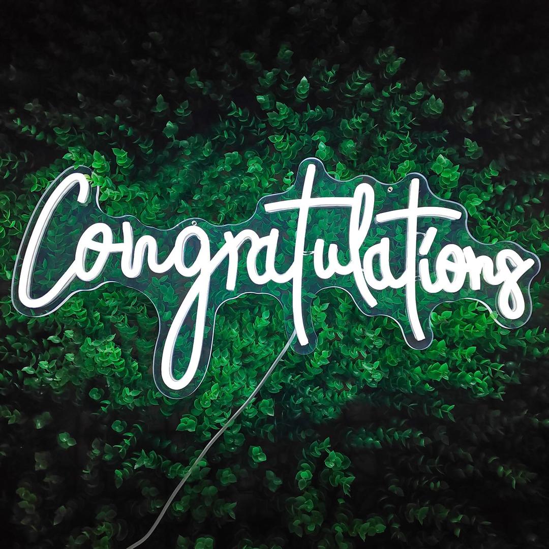 Large Congratulations Neon Sign Graduation Decorations 2026 Dimmable Grad Party Led Wall Decor Congrats Grad Light Up Sign for Backdrop 20 * 9.6 Inch