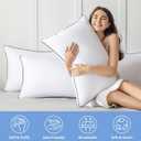 JollyVouge Standard Size Bed Pillow 1-Pack, Single Pillow for Sleeping, Breathable and Supportive with Down Alternative Fill, Hotel Collection Pillow for Side, Back, and Stomach Sleepers