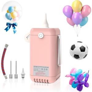 Ball Pump Balloon Pumps Electric, Balloon Pump Portable Long Animal Balloon Pump, Electric Blower Machine Inflator Basketball Pump 260 Balloon Pump for Party/Wedding/Birthday Decorations