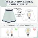 VIHOSE Set of 3 3" Top x 6" Bottom x 5"High Lamp Shade with Petal Edge, Fabric Scalloped Lampshade, for Floor Wall Table Lamps Living Room Bedroom Easy Assembly (Light Blue)