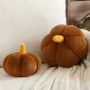 Pumpkin Pillows, Halloween Fall Throw Pillow, Pumpkin Shaped Pillow for Couch, Cute Stuffed Pumpkins, Autumn Decorative Cushion (Brown, 11 Inches)