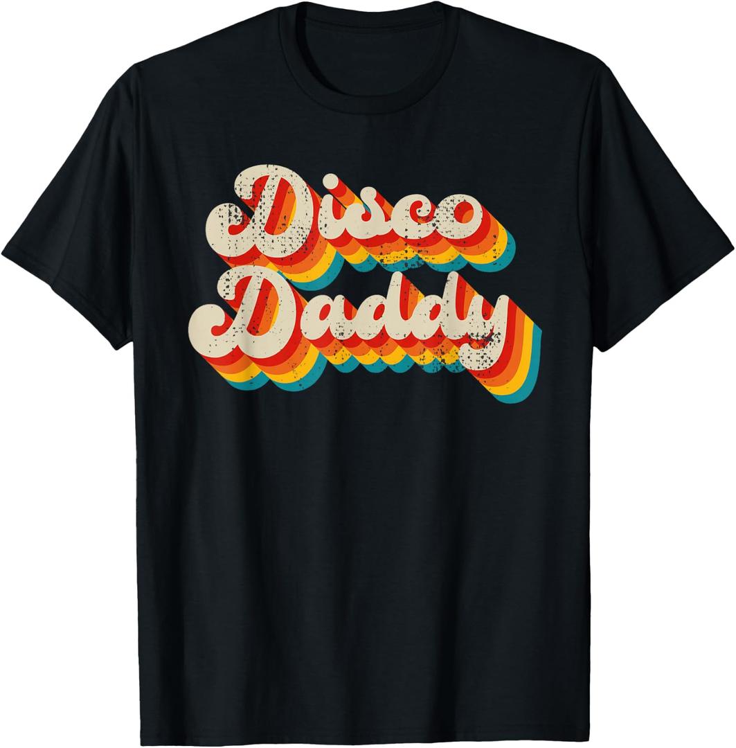 Disco Costume 70s Vintage Men Women Retro Disco Daddy T-Shirt, Size: L