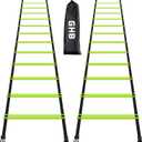 GHB Pro Agility Ladder Agility Training Ladder Speed 12 Rung 20ft with Carrying Bag (Green-2 Pack)