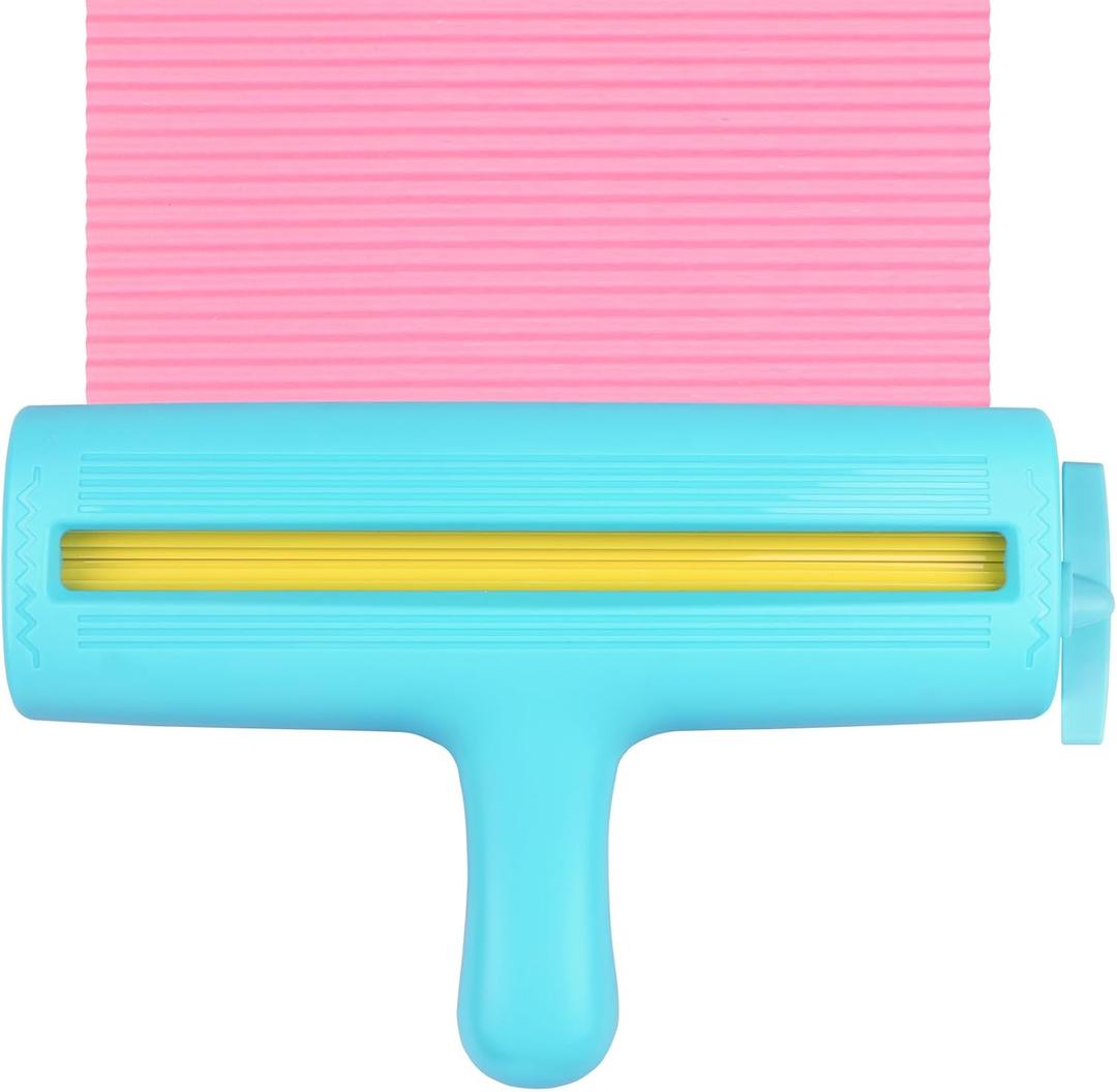 KW-triO Paper Crimper for Chip Bags Crafting Paper Creasing Tool for Scrapbooking, Quilling, Wrapping, Bag Sealing Decorative Edge Creaser with 8-1/2 Inches Width Roller (Cyan)