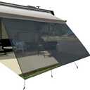 Leaveshade RV Awning Sun Shade Screen 10' X 20' 3'' (Fit for 21' Awning) Mesh Sunshade for RV Awning Sunscreen Block Front Glare Motorhome Camping Trailer Awning Shadescreen - (Black)