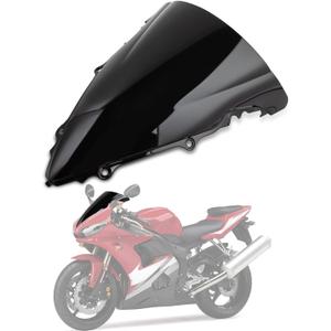 PSLER Double Bubble Windshield for YZF R6 2003-2005 R6S 2006-2009, Black