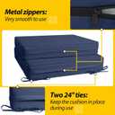 AAAAAcessories Outdoor Deep Seat Cushions, Foam Pillow, Fade-Resistant, Waterproof Patio Furniture Replacement Cushions, 24" x 24" x 5", Navy Blue