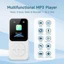 64GB MP3 Player with Bluetooth 5.3, 30 Hrs Playtime, HD Screen Portable Music Player for Sports, Built-in Speaker, FM Radio, Voice Recorder, E-Book, Sleep Timer, Expandable Up to 256GB (White)