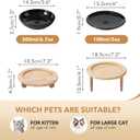 Havniva Elevated Cat Bowls, Ceramic Cat Food Bowl Whisker Friendly Cat Dishes, Kitten Food & Water Bowl with Two Heights Stand, Anti-Slip Raised Cat Food Plates