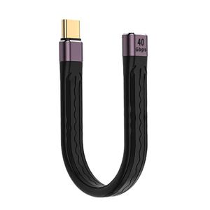 USB C Extension Cable(0.4Ft), Short USB-C Male to Female Flexible Cable Support Thunderbolt 4/3,USB4, PD 100W,8K/4K Video,40Gbps Date Transfer for External SSD, EGPU, Docking,MacBook,Phone