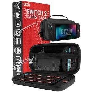 Orzly Case for Nintendo Switch 2 Protective Travel Carry Case with Screen Padding, Game Cards & microSD Slots with Zipped & Open Pockets for Console Accessories - Gift Box Edition
