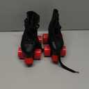 Chicago Rink Roller Skates for Girls & Boys Durable Top Performance Indoor/Outdoor Use Skate Shoes with Padded Ankle Collar, Lace-Up & Velcro Strap 54mm Urethane Wheels, Semi-Precision Bearings (Black/Red), Girls / Boys - J10