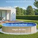 VEVOR 12 x 24 ft Oval Pool Liner, Overlap Style Above Ground Pool Liners, 48-to-54inch Wall Height, Durable Pool Liner, Standard Gauge Vinyl, for Steel Sided Above-Ground Swimming Pools