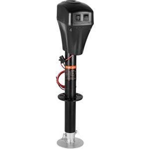 VEVOR Electric Trailer Jack, 5000 lbs, Heavy Duty RV Electric Power Tongue Jack with 2 Way Connector, Manual Crank Handle & Weatherproof Jack Cover, 10"-28.3" Lift, for RVs, Trailers & Campers, Black