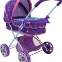 509 Crew: Mermaid Doll Pram - Kids Pretend Play, Retractable Large Canopy, Shopping Basket & Removable Carry Cot Bed, Ages 3+ (T721028)