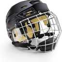 Ice Hockey Helmet Breathable Hockey Helmet with Cage for Youth Adult (Small, Black)