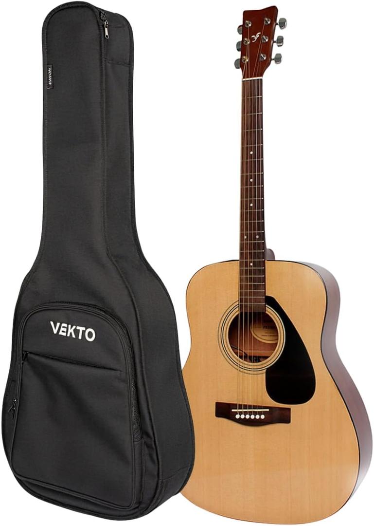 VEKTO 43 Inch Acoustic Guitar Gig Bag for 41/ 42" Guitars, 900D Waterproof Oxford, 10mm (0.4") Padded Soft Case with Neck Strap, Reinforced Bottom, Dual Adjustable Backpack Straps, Black