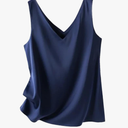 Women's Satin Silk Sleeveless Vest Blouse Summer Elegant Loose Casual Tank Top S