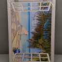 YRYWAWA Beach Canvas Wall Art Ocean Landscape Painting for Living Room & Bedroom, White Window Frame Style, Coastal Decor, 24x36 Inch