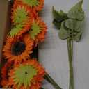 12pcs Artificial Gerbera Daisies 17.7 Orange Fake Daisy Flowers Faux Silk Flowers with Stems for Wedding Home Kitchen Party Garden Indoor Decoration(Orange)