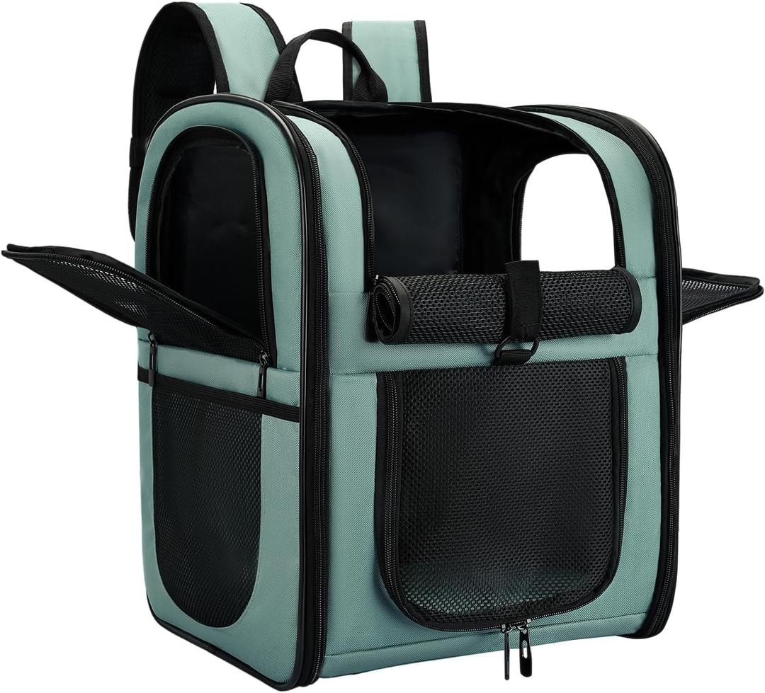 Apollo Walker Dog & Cat Carrier Backpack for 4-18lb Pets - Ventilated Safe Design with Padded Back Support, Breathable Mesh Pet Backpack for Hiking, Travel, Outdoor (Blue)