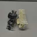 Extra Large Claw Clips for Thick Hair and Long Hair, 2 Pack XXl Jumbo Claw clips, Oversized Matte Non-slip Butterfly Hair Clips for Women, Big Strong Hold Jaw Clip, Gloss Black & Cream