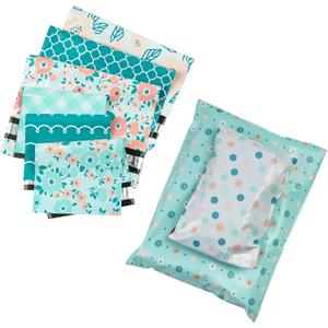 RUSPEPA Poly Mailers Shipping Bags Blue Pink Flower Dot Plaid Design 2.3 Mil Heavy Duty Self Seal Mailing Envelopes - 80 Pack - 6 x 9 and 10 x 13 Inches