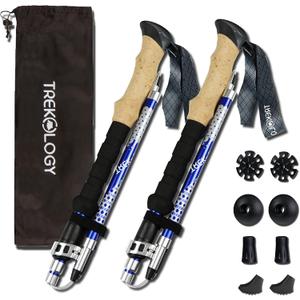 Trekology Trek-Z Collapsible Hiking & Trekking Poles - Balance Support for Seniors, Women, and Men, 2pc Per Set (100-120cm for Height: 411" to 5'10")