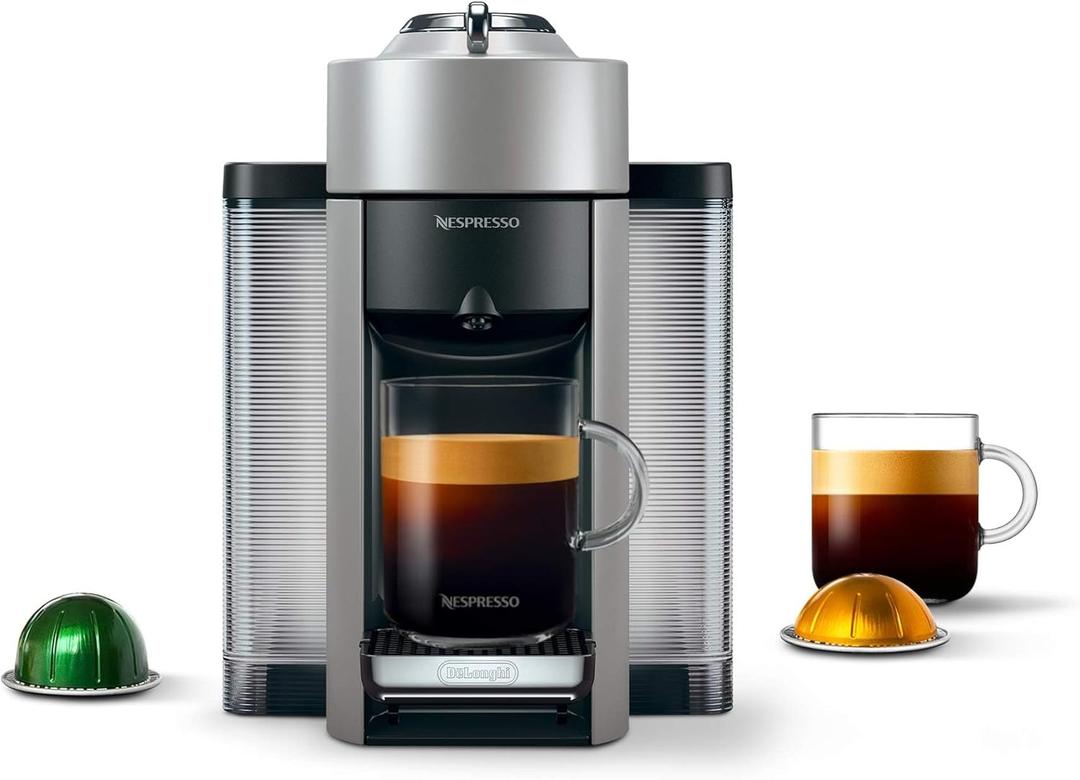 Nespresso Vertuo Coffee and Espresso Machine by De'Longhi, 1597 milliliters, Silver, BBD for Capsules: 30/06/2026