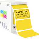 2 x PARLAIM 2.25x1.25 Thermal Labels,1000 Labels Rectangular Direct Thermal Stickers Labels Roll Compatible Thermal Printer, Mailing Labels, Shipping Labels Self-Adhesive Direct Thermal Labels (Yellow)