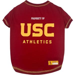 Pets First Collegiate USC Trojans Dog T-Shirt, X-Large. - Licensed Shirt for Pets Team Colored with Team Logos.- Premium Stretchable Materials for The Comfrot of Your Dog & Cat.