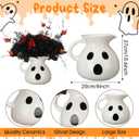 Large Halloween Ghost Vase 11 Inch White Ghost Planter Pot Cute Gothic Style Decorative Vase Halloween Centerpiece Gift for Flowers Home Display Stand Decoration