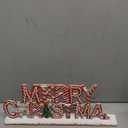 NIKKY HOME Merry Christmas Table Sign, Resin Christmas Decorative Signs, Free Standing Centerpiece for Xmas Party Decor for Table Mantel Living Room Winter Holiday Decor