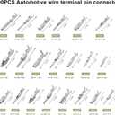 290PCS Car Electrical Wire Terminal Pins Connector, 1/1.5/1.8/2.2/2.8/3.5mm Electric Connector Terminal Pin, 21Type Non-Insulated Plug Removal Male & Female Crimped Pins