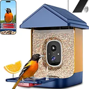 Bird Feeder with Camera, Smart Solar Powered Bird Feeder, 2K HD Live Video Streaming, Outdoor Bird Watching Feeder, for Bird Lovers