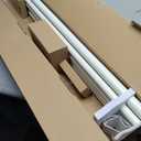 KAMANINA 1 Inch Double Curtain Rods for Windows 66 to 120 Inches (5.5-10 Feet), Adjustable Heavy Duty Drapery Rod, Telescoping Dual Curtain Rod with Square Ends, Ivory White