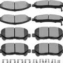 SCITOO Ceramic Front Rear Disc Brake Pad Set fit for 2007-2013 For Acura For MDX, 2010-2013 For Acura For ZDX, 2009-2011 For Honda For Pilot