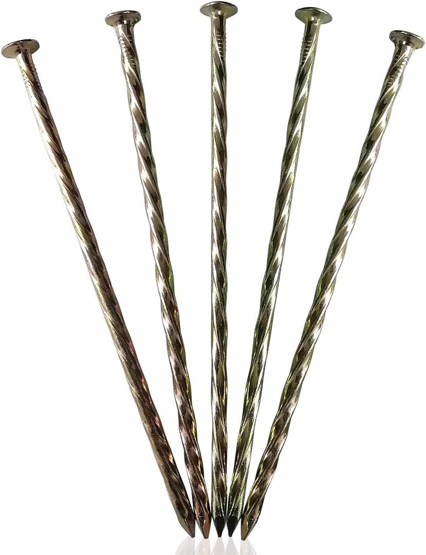 12 Inch Galvanized Heavy Duty Spiral Landscape Spikes, Metal Garden Stakes Edging Anchoring Spikes for Artificial Turf, Paver Edging, Weed Barrier, Tent, Camping, Carpentry, 40 Pack