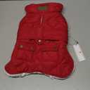 KYEESE Dog Coat Warm Pet Winter Puffer Coat with Leash Hole Windproof Dog Coats for Small Dogs Soft Pet Sweater for Cold Weather Waterproof Dogs Jacket with Fleece Lined Thick Pets Clothes with Pocket (Medium, 02# Red)